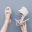Elegant Beige Pearl Wedding Shoes 2024 14 cm Stiletto Heels Open / Peep Toe Wedding Sandals High Heels