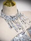 Scintillantes Sexy Argenté Paillettes Gland Robe De Soirée 2024 Trompette / Sirène Col Haut Sans Manches Dos Nu Longue Soirée Robe De Ceremonie