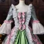 Mittelalterlich Vintage Himmelblau Strass Schleife Spitze Blumen Ballkleider 2026 Ballkleid Eckiger Ausschnitt Glockenhülsen Rückenfreies Lange Festliche Kleider