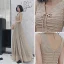 Fashion Khaki Evening Party Split Front Evening Dresses 2022 A-Line / Princess V-Neck Sleeveless Backless Floor-Length / Long Formal Dresses