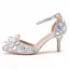 Cinderella Champagne Crystal Wedding Shoes 2022 Rhinestone Ankle Strap 7 cm Stiletto Heels Pointed Toe Wedding Shoes High Heels