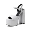 Fashion Black Cocktail Party Summer Womens Sandals 2022 Ankle Strap 14 cm Thick Heels High Heels Open / Peep Toe Sandals