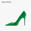 Schöne Grün Abend Pumps 2023 Lackleder 10 cm Stilettos Spitzschuh Pumps Hochhackige