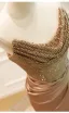 Sexy High End Gold Handgefertigt Strass Abendkleider 2026 Meerjungfrau Bandeau Ärmellos Rückenfreies Sweep / Pinsel Zug Abend Festliche Kleider