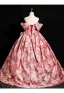Elegant Red Prom Dresses 2024 Ball Gown Off-The-Shoulder Sleeveless Backless Floor-Length / Long Prom Formal Dresses