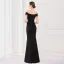 Sexy Black Satin Evening Dresses 2022 Trumpet / Mermaid Off-The-Shoulder Beading Tassel Sleeveless Backless Floor-Length / Long Evening Party Formal Dresses