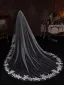Élégant Blanche En Dentelle Fleur Chapel Train Voile De Mariée 2025 3.5 m Tulle