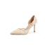 Elegant Beige Lace Flower Wedding Shoes 2025 Leather 6 cm Stiletto Heels Pointed Toe Wedding High Heels