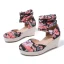 Chic / Beautiful Black Street Wear Multi-Colors Printing Womens Sandals 2023 7 cm Wedges Round Toe Sandals