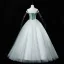 Elegant Mint Green Prom Dresses 2022 Ball Gown Off-The-Shoulder Beading Pearl Rhinestone Sleeveless Backless Floor-Length / Long Prom Formal Dresses