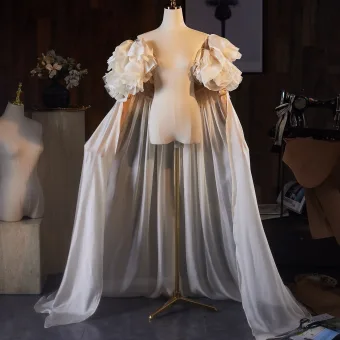 Enchanting Ivory Handmade Appliques Prom Shawl Shawls 2026 Tulle