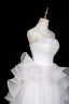 Simple Blanche Robe De Bal 2025 Robe Boule Bustier Sans Manches Dos Nu Longue Promo Robe De Ceremonie