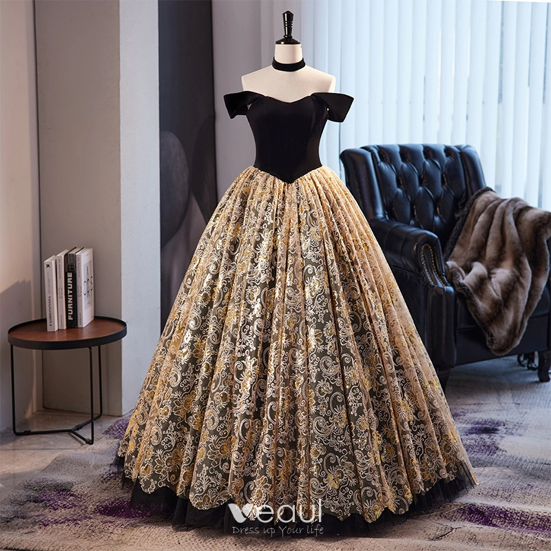 black and gold corset dress Black Draping Corset High Slit Velvet Prom Dress Y1713 – Simplepromdress