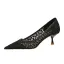 Sexy Schwarz Abend Spitze Pumps 2023 5 cm Stilettos Spitzschuh Hochhackige