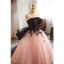 Chic / Beautiful Blushing Pink Beading Appliques Prom Dresses 2023 Ball Gown Strapless Sleeveless Backless Bow Floor-Length / Long Formal Dresses