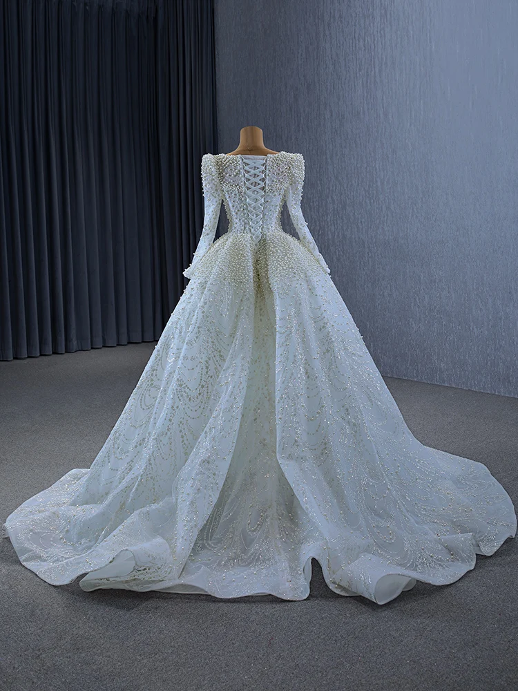 Victorian Style White Handmade Beading Pearl Lace Wedding Dresses 2024 Trumpet Mermaid Victorian Style White Handmade Beading Pearl Lace Wedding Dresses 2024 Trumpet Mermaid