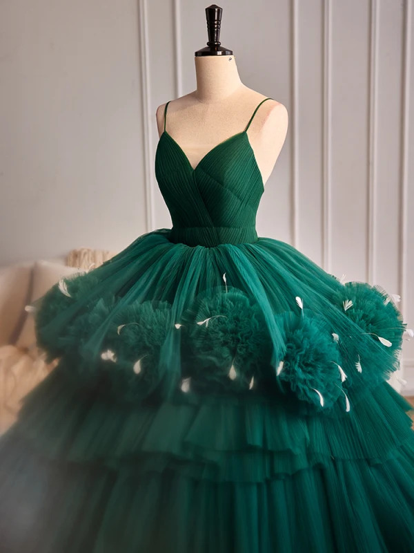 Elegant Dark Green Cascading Ruffles Ruffle Quinceaera Prom Dresses 2024 Ball Gown Prom Elegant Dark Green Cascading Ruffles Ruffle Quinceaera Prom Dresses 2024 Ball Gown Prom