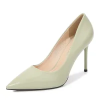 Schlicht Büro OL Salbeigrün Pumps Hochhackige 2023 9 cm Stilettos Spitzschuh Pumps