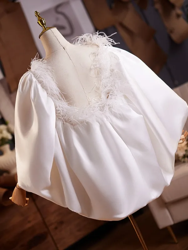 Fashion White Handmade  Feather Short Sleeve Prom Shawls 2025
