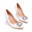 Schöne Weiß Strass Ball Pumps 2022 Leder 9 cm Stilettos Spitzschuh Pumps Hochhackige