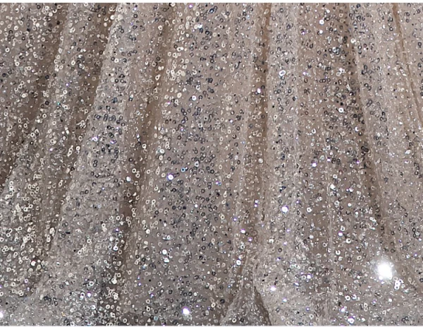 Charming Champagne Beading Sequins Prom Dresses 2024 A-Line / Princess Scoop Neck Short Sleeve Backless Floor-Length / Long Prom Formal Dresses
