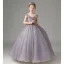 Chic / Beautiful Lavender Beading Sequins Birthday Flower Girl Dresses 2022 Ball Gown Scoop Neck Sleeveless Backless Floor-Length / Long Flower Girl Dresses