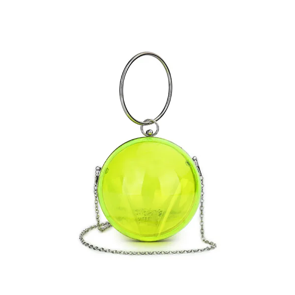 Fashion Transparent Acrylic Round Evening Party Clutch Bags Handbag 2023
