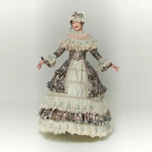 Vintage Retro Medieval Multi Colors Prom Dresses 2024 3d Lace Floral Printing Floor Length Long Off The Shoulder Long Sleeve Cosplay Prom Formal Dresses