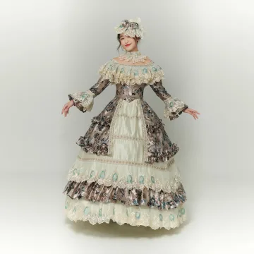 Vintage Retro Medieval Multi Colors Prom Dresses 2024 3d Lace Floral Printing Floor Length Long Off The Shoulder Long Sleeve Cosplay Prom Formal Dresses