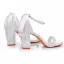 Elegante Weiß Perle Knöchelriemen Sandalen Damen 2025 9 cm Thick Heels Peeptoes Hochzeit Sandaletten Hochhackige