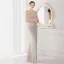 Sexy Beige Paillettes Robe De Soirée 2022 Trompette / Sirène Bretelles Spaghetti Sans Manches Dos Nu Longue Soirée Robe De Ceremonie