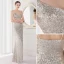 Sexy Beige Paillettes Robe De Soirée 2022 Trompette / Sirène Bretelles Spaghetti Sans Manches Dos Nu Longue Soirée Robe De Ceremonie