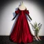 Chic / Beautiful Burgundy Spotted Satin Prom Dresses 2022 A-Line / Princess Strapless Sleeveless Backless Floor-Length / Long Formal Dresses
