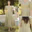 Simple Vert Cendré Satin Robe Demoiselle D'honneur 2022 Princesse Manches Courtes Dos Nu Longue Demoiselle D'honneur