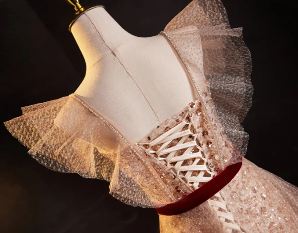 Charmant Rougissant Rose Perlage Paillettes Robe De Soirée 2024 Trompette / Sirène Bustier Sans Manches Dos Nu Noeud Ceinture Longue Promo Robe De Ceremonie