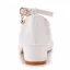 Élégant Blanche En Dentelle Fleur Chaussure De Mariée 2022 Bride Cheville 3 cm Talons Épais Talon Bas À Bout Rond Mariage Talons Hauts