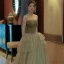 Modest / Simple Sage Green Prom Dresses 2022 A-Line / Princess Strapless Sleeveless Backless Floor-Length / Long Formal Dresses