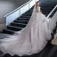 Vintage / Retro Charming Ivory Beading Sequins Wedding Dresses 2022 Ball Gown Off-The-Shoulder Short Sleeve Backless Royal Train Wedding