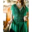 Chic / Belle Vert Foncé Perlage Faux Diamant Paillettes Robe De Bal 2022 Princesse V-Cou Manches Courtes Dos Nu Longue Promo Robe De Ceremonie