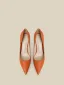 Mooie / Prachtige Oranje Kantoor OL Leer Pumps 2025 8 cm Naaldhakken / Stiletto Spitse Neus Pumps Hoge Hakken