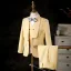 Yellow 6-piece Long Sleeve Boys Wedding Suits 2024 Body Jewellery Coat Pants Shirt Tie Vest