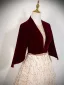 Chic / Beautiful Burgundy Sequins Prom Dresses 2025 A-Line / Princess V-Neck 1/2 Sleeves Backless Sash Floor-Length / Long Prom Formal Dresses