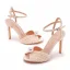 Sexy Blanche Perle Promo Sandales Femme 2025 Bride Cheville 10 cm Talons Aiguilles Peep Toes / Bout Ouvert Sandales Talons Hauts