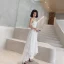 Charming Ivory Lace Flower Evening Dresses 2022 A-Line / Princess Strapless Sleeveless Backless Evening Party Floor-Length / Long Formal Dresses