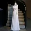 Vintage / Retro Ethnic White Beading Pearl Lace Flower Prom Dresses 2026 A-Line / Princess High Neck Long Sleeve Floor-Length / Long Formal Dresses