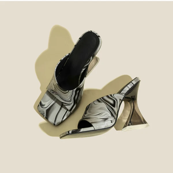 Unusual Summer Multi-Colors Street Wear Womens Sandals 2022 10 cm Stiletto Heels Open / Peep Toe Sandals High Heels
