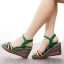 Bohême Noire Été Vêtement de rue Tresser Sandales Femme 2023 Bride Cheville 9 cm Compensées Peep Toes / Bout Ouvert Sandales
