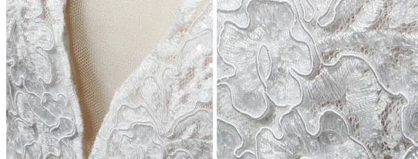 Haut de Gamme Ivoire Fait main Brodé Perle Paillettes En Dentelle Fleur Robe De Mariée 2024 Trompette / Sirène Col v profond Manches Longues Train De Balayage