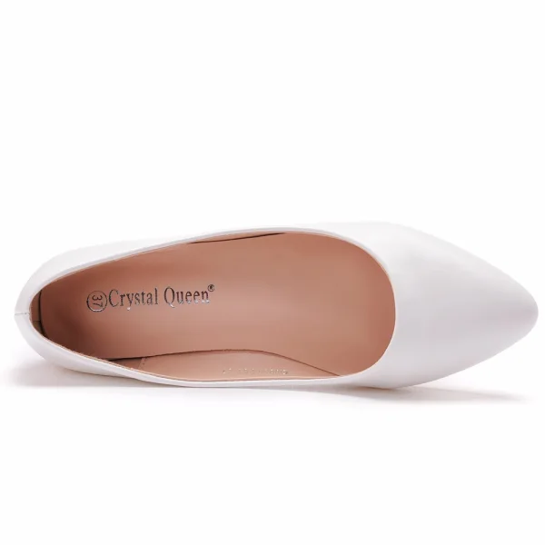 Modest / Simple White Casual Flat Womens Shoes 2023 Pointed Toe Womens Shoes Heels
