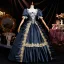 Vintage / Retro Medieval Navy Blue Lace Flower Rhinestone Sequins Prom Dresses 2026 Ball Gown Square Neckline Short Sleeve Floor-Length / Long Prom Formal Dresses